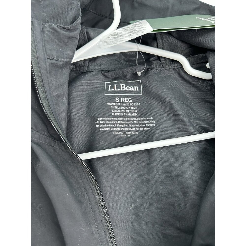 LL Bean Mountain Classic Anorak Jacket Mens S Black Hooded Coat WB Mason Logo - Picture 9 of 10